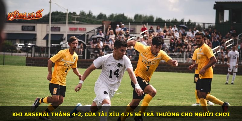 Khi Arsenal thắng 4-2, cửa Tài Xỉu 4.75 sẽ trả thưởng cho người chơi